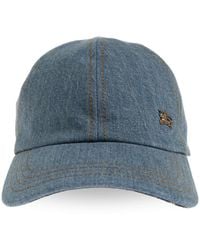Burberry - Accessoires ,Blauw ,Denim Denim Baseball Cap - Lyst