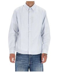 A.P.C. - Wit Overhemd Standaard Pasvorm Katoen Piquet - Lyst