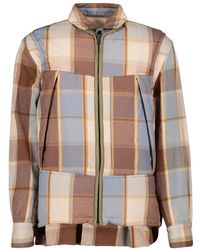 Sacai - Checked Zip Overshirt Jacket - Lyst