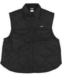 Nike - W Sportswear Essentials Vest Zwart/Wit - Lyst