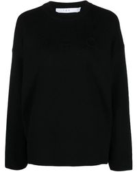 IRO - Truien & Vesten ,Zwart ,Wol Zwarte Wollen Trui Met Logo - Lyst