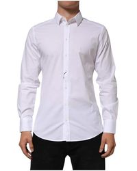 Dolce & Gabbana - Witte Katoenen Lange Mouwen Shirt - Lyst