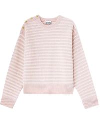 Ganni - Stripe Wool Mix Jumper - Lyst