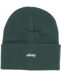 Obey - Dunkel cedar beanie hat mit micro rib - Lyst