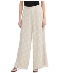 Joseph Ribkoff - Broeken ,Wit ,Chiffon Chiffon Jacquard Dot Print Wijde Broek - Lyst
