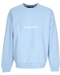 Acupuncture - Hoodies & Sweatvesten ,Blauw ,Katoen Lichte Crewneck Sweater Baby Blauw - Lyst