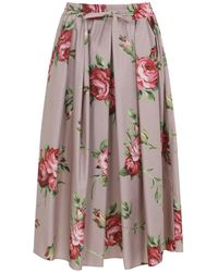 Dolce & Gabbana - Cotton Midi Skirt - Lyst