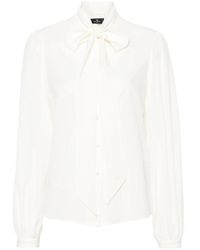 Etro - Overhemden ,Wit ,Casual Lange Mouw Witte Zijden Blouse - Lyst