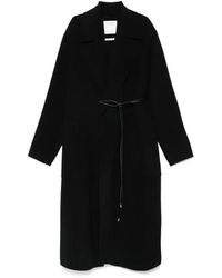 Sportmax - Jassen ,Zwart ,Leer Abate Coat - Lyst