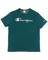 Champion - Tops ,Groen ,Crewneck T-Shirt Voor Mannen - Lyst