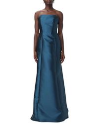 Alberta Ferretti - Schwarzes Seiden Maxikleid Eleganter Stil - Lyst