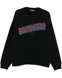 DSquared² - Zwarte Katoenen Crew Neck Sweatshirt - Lyst