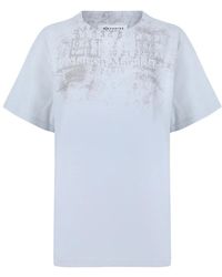 Maison Margiela - Tops ,Blauw ,Katoen Katoenen T-Shirt Met Grafische Print - Lyst