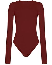 Wolford - Tops ,Rood ,Katoen Berlin Long-Sleeve Bodysuit - Lyst