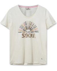 Mos Mosh - T-shirt mit grafischem druck und perlen & pailletten - Lyst