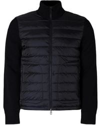Moncler - Cardigan Met Gewatteerd Voorpaneel - Lyst