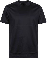 Emporio Armani - T-shirts,schwarzes lyocell baumwoll t-shirt für männer - Lyst