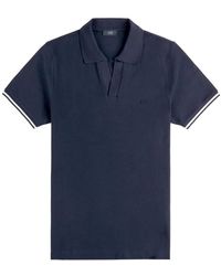 Fay - Tops ,Blauw ,Slim-Fit Polo Shirt - Lyst