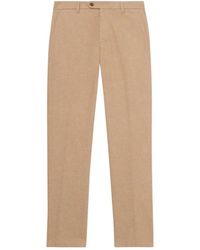 Brooks Brothers - Broeken ,Bruin ,Katoen Regular Fit Katoen Flanel Chino - Lyst