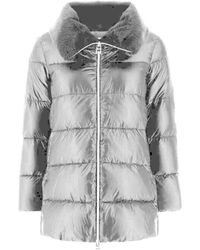 Herno - Jassen ,Grijs ,Nylon A-Vorm Nylon Ultralight Bontjas - Lyst
