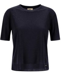 Herno - Glam Strick-Effekt T-Shirt - Lyst