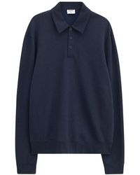 Filippa K - Hoodies & Sweatvesten ,Blauw ,Katoen Polo Sweatshirt - Lyst