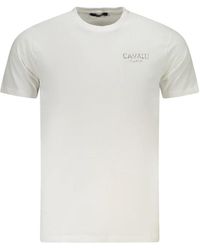 Roberto Cavalli - Tops ,Wit ,Katoen Short Sleeve T-Shirt - Lyst