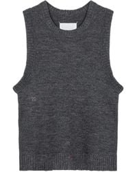 Maison Margiela - Ribbed Wool-Blend Sleeveless Knit Top - Lyst