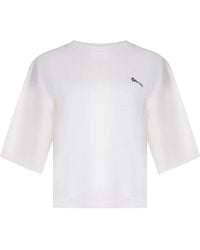 Barrow - Tops ,Wit ,Katoen T-Shirt Met Korte Mouwen - Lyst
