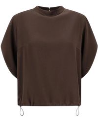 Herno - Blouse Met Driekwart Mouwen En Trekkoord - Lyst