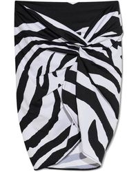 Balmain - Zebra-Print Minirok Met Gedraaid Detail - Lyst