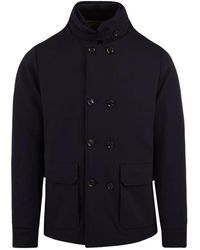 Moorer - Jassen ,Blauw ,Stijlvolle Bas-Tz U0402 Herenjas - Lyst