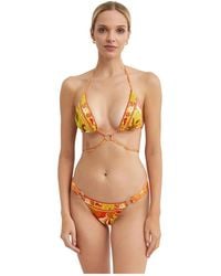 CAMILLA - Badmode ,Veelkleurig ,Ring Tri Multi Strap Bikini Top - Lyst