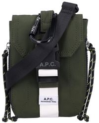 A.P.C. - Dunkel Khaki Crossbody Tasche Mit Kletterseil Details - Lyst