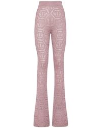 Philipp Plein - Broeken ,Roze ,Flare Broeken Monogram - Lyst