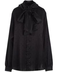 Balenciaga - Schwarzes oversize jacquard logo hemd mit kapuze - Lyst