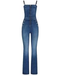 Guess - Jumpsuits & Playsuits ,Blauw ,Katoen Jumpsuit - Lyst