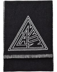 Lanvin - Accessoires ,Zwart ,Wol Wool Scarf - Lyst