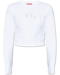 DIESEL - Hoodies & Sweatvesten ,Wit ,Katoen F-Slimmy-Od Sweatshirt - Lyst
