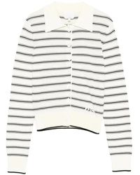 A.P.C. - Truien & Vesten ,Wit ,Katoen Klassiek Vest - Lyst