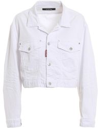 DSquared² Cotton Denim Cropped Jacket - Wit