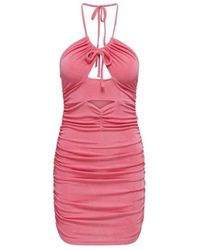ONLY - Kleedjes ,Roze ,Polyester Mouwloze Polyester Jurk Camellia Rose - Lyst