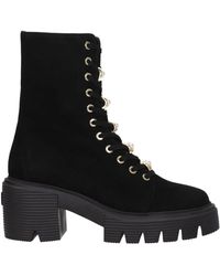 Stuart Weitzman - Schwarze Lederknöchelstiefel - Lyst