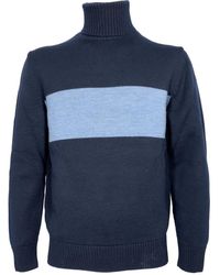 Paul & Shark - Truien & Vesten ,Blauw ,Wol High Neck Sweater Stripe - Lyst