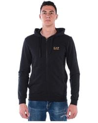 EA7 - Sweatshirt Hoodie Met Ritssluiting - Lyst