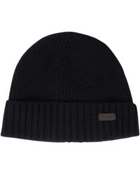 Barbour - Einfarbige mütze aus wolle und fleece - Lyst