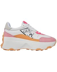 Guess - Weiße rosa sneakers calebb7 flpcb7 ele12 - Lyst