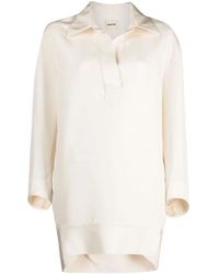 KHAITE - Cream Turtleneck Gebreide Jurk - Lyst
