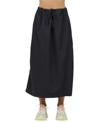 Alpha Studio - Rokken ,Blauw ,Taffeta Trekkoord Rok - Lyst