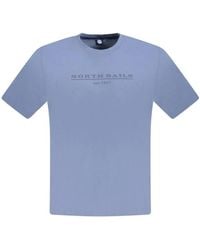 North Sails - Tops ,Blauw ,Katoen Blauw Katoenen T-Shirt - Lyst